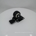 1.5 Inch Light Duty Black PU Plate Gold Diamond Casters With Lock For Furniture Cabinet